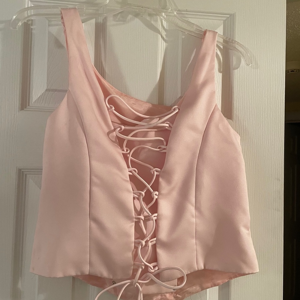 Pink Satin Bridesmaid Dress